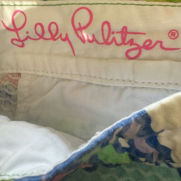 LILLY PULITZER Shorts Womens 00 The Callahan Floral Paisley Walking Blue Green - Picture 14 of 16